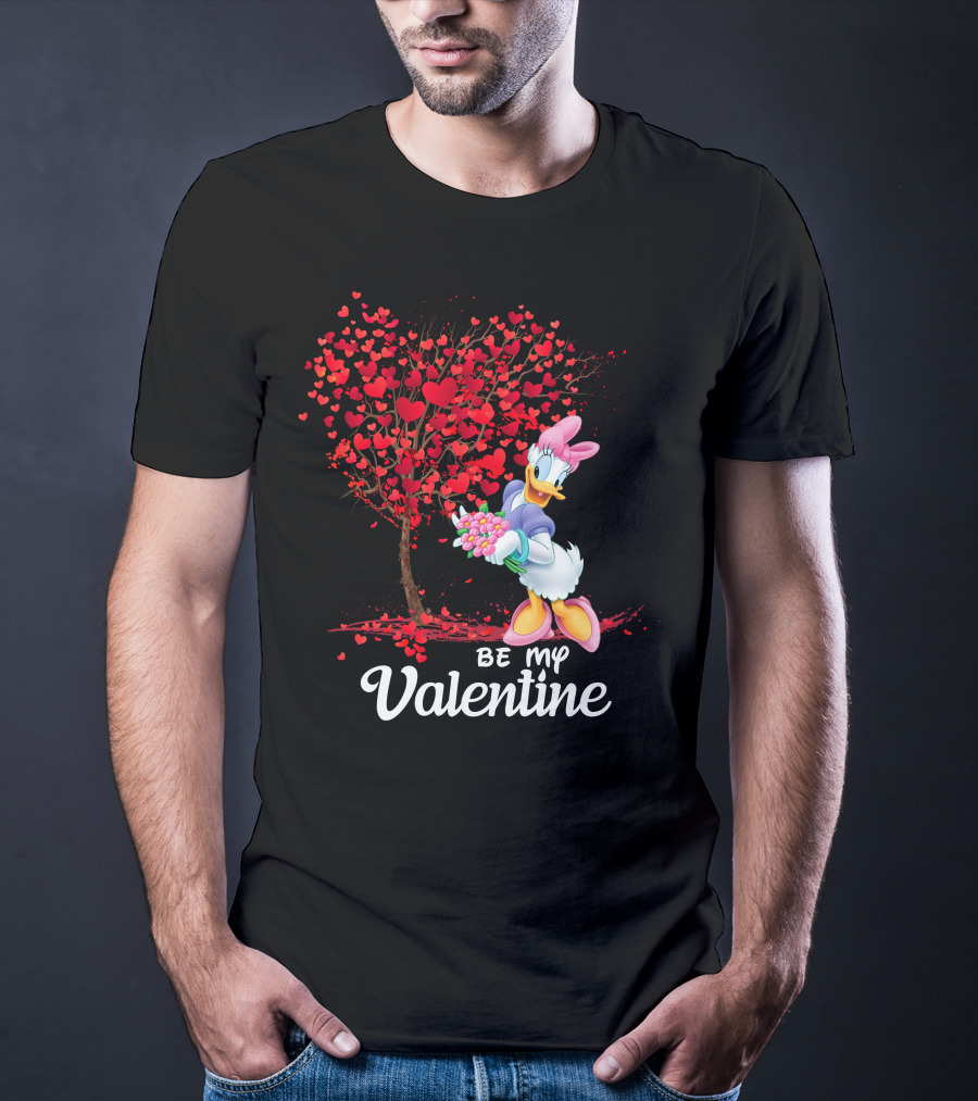 Daisy Duck Be My Valentine Tree Hearts Bouquet T-Shirt