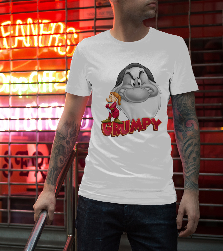 Grumpy Snow White Dwarf Character T-Shirt