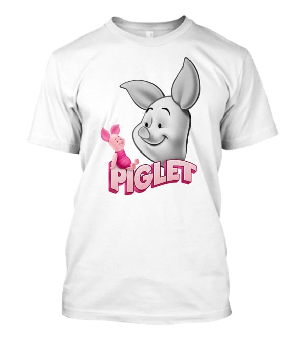 Piglet 3D Cartoon Character Design With Smiling Face And Big Ears T-Shirt