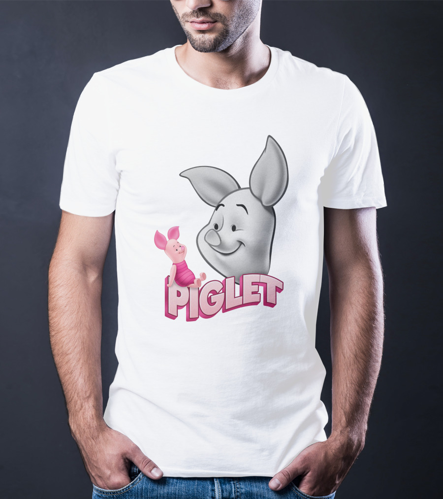 Piglet 3D Cartoon Character Design With Smiling Face And Big Ears T-Shirt