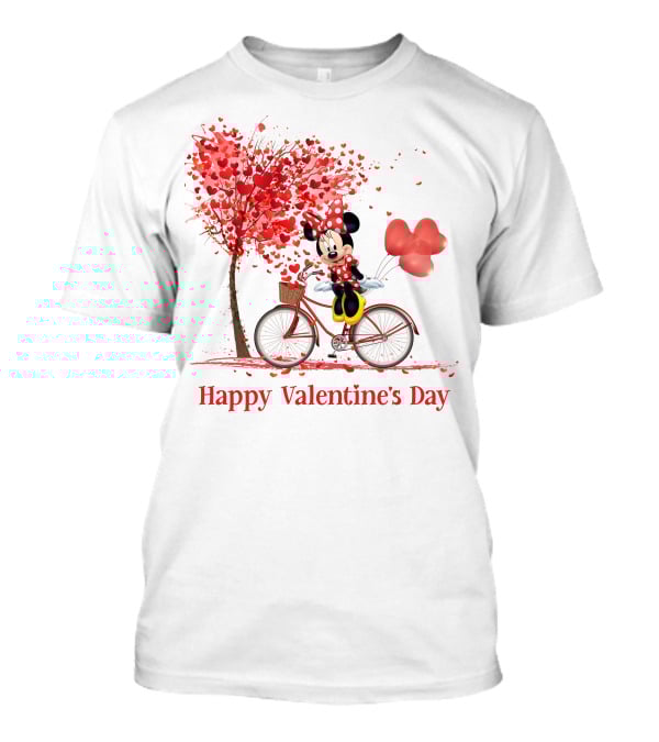 Happy Valentine's Day MN Valentine Bicycle Balloons Hearts Tree T-Shirt