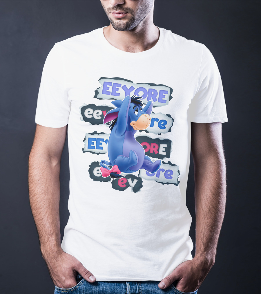 Eeyore Multiple Fonts And Colors Character Collage T-Shirt