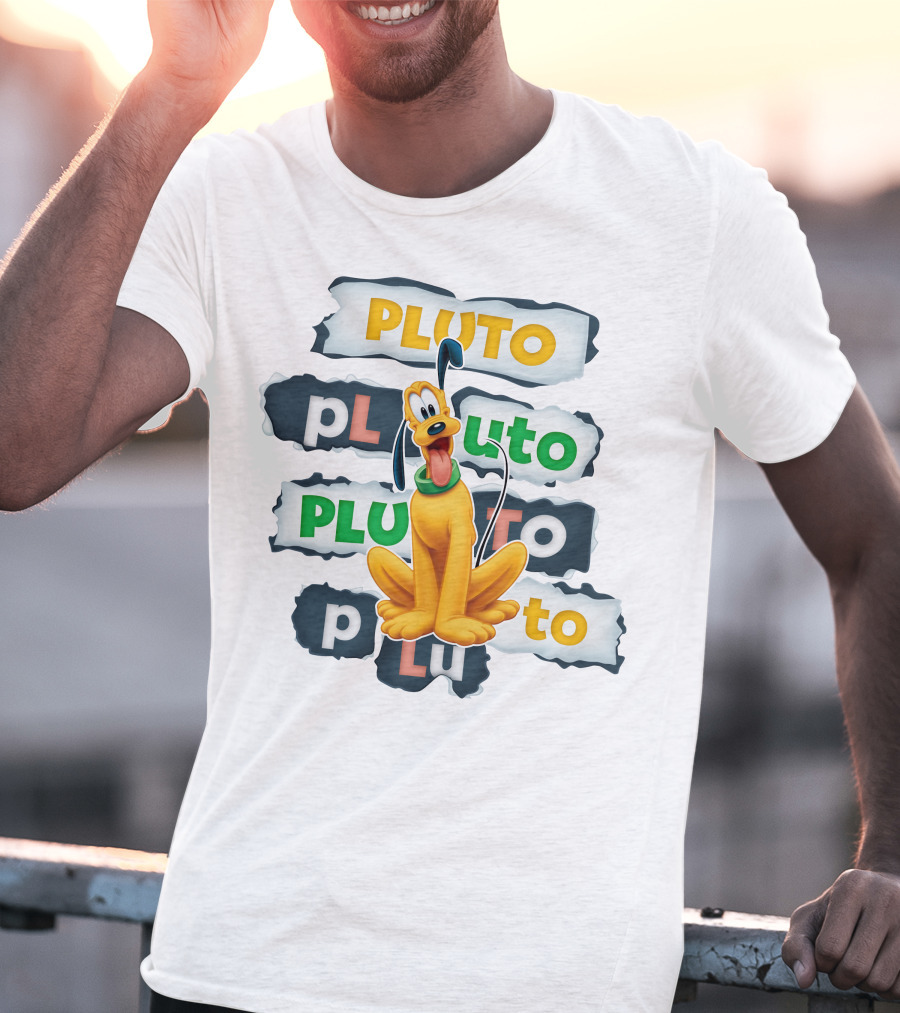 Pluto Disney Character Collage T-Shirt