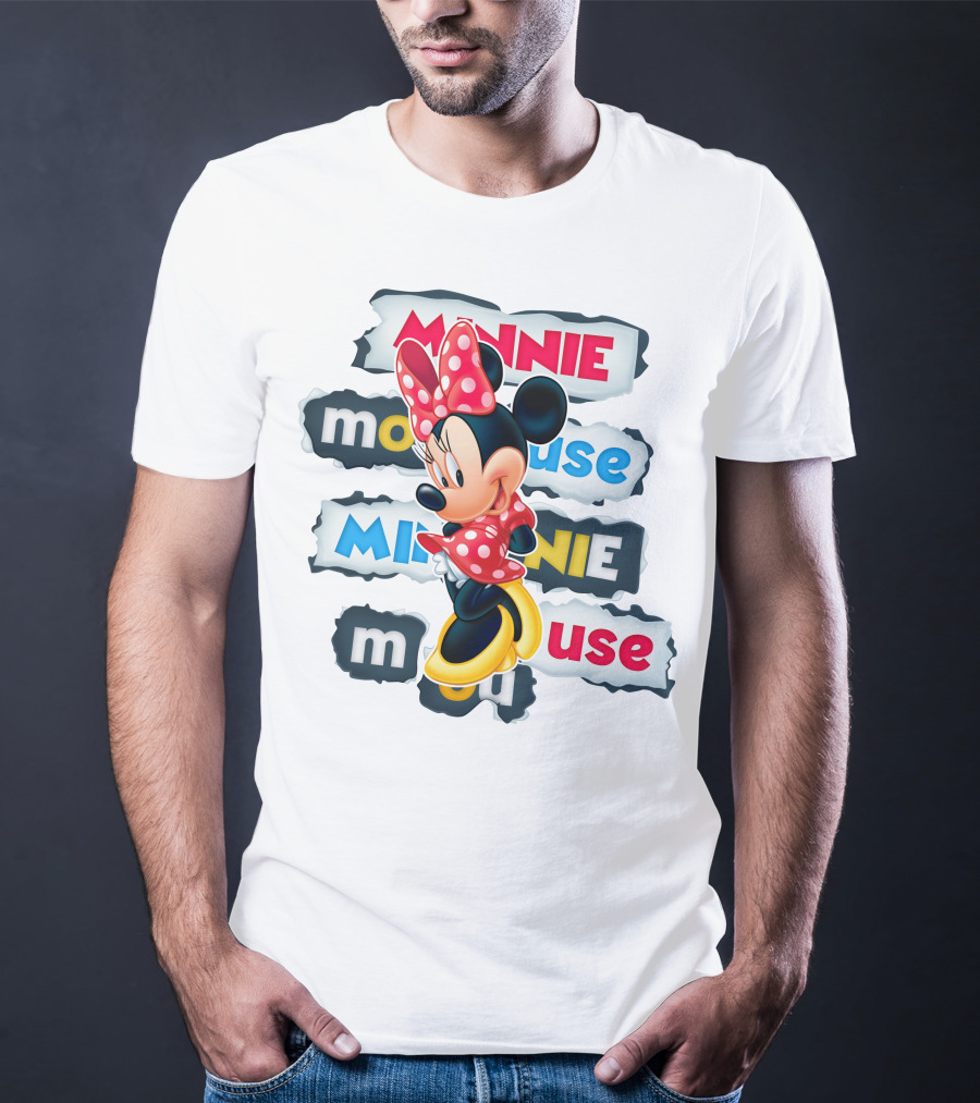 Minnie Mouse Polka Dots Bow Red And Yellow Style T-Shirt