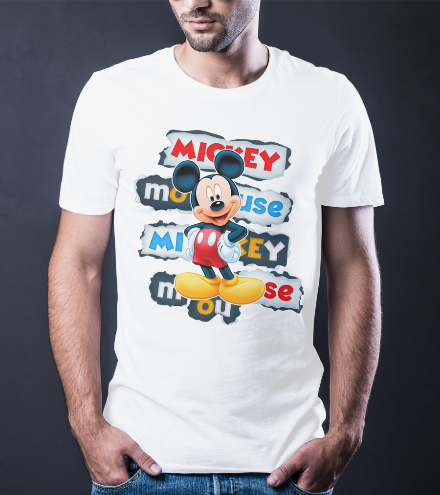 Mickey Mouse Classic Cartoon Character Artwork T-Shirt