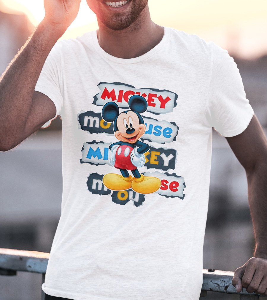 Mickey Mouse Classic Cartoon Character Artwork T-Shirt