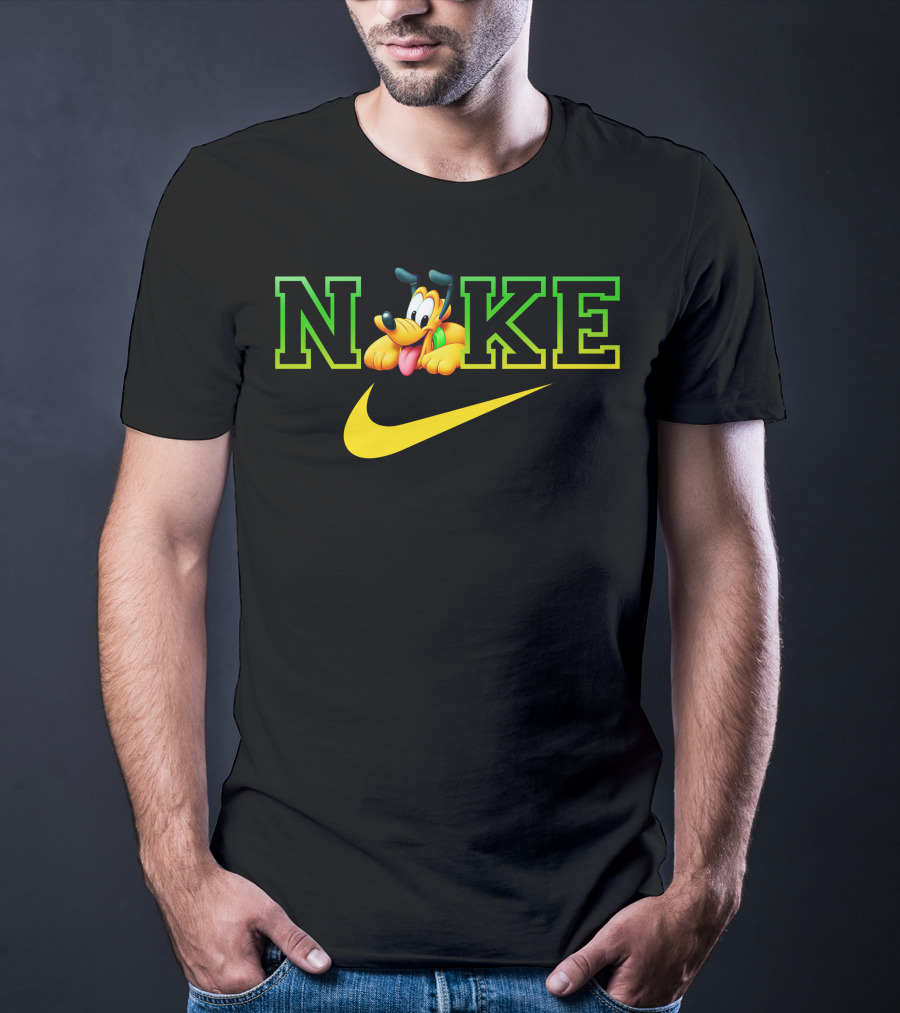 Pluto Nike Parody Logo With Disney Character And Swoosh T-Shirt