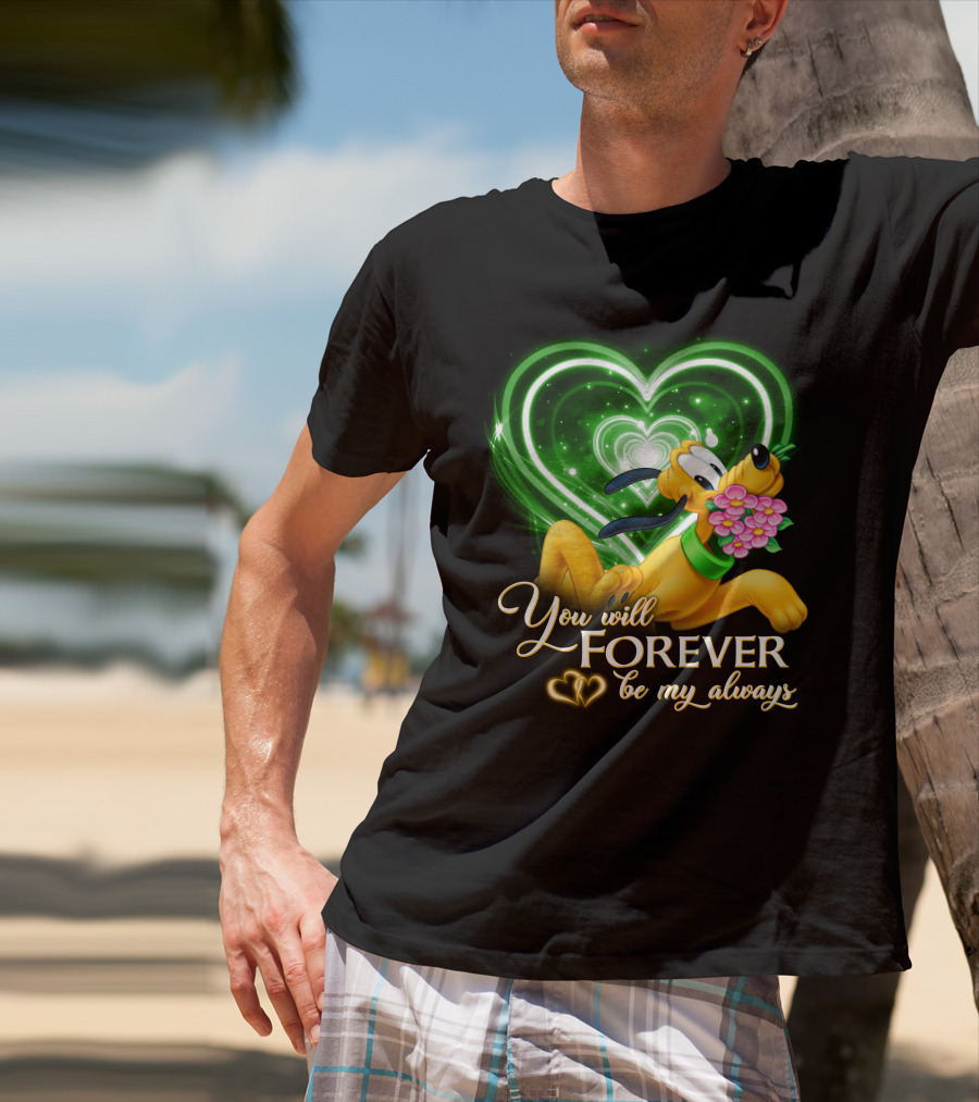 Pluto You Will Forever Be My Always Hearts And Flowers T-Shirt