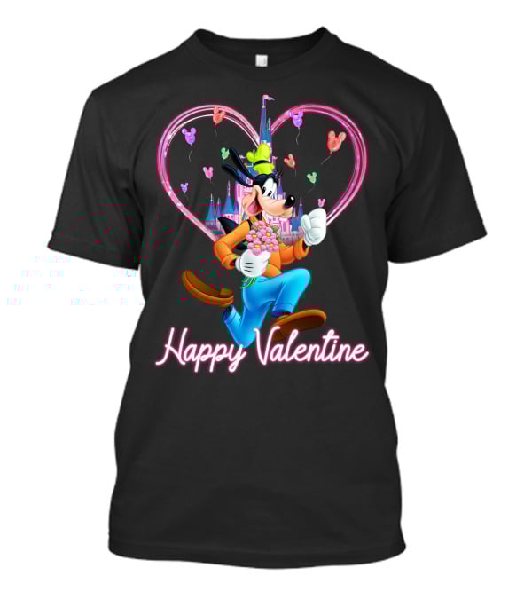 Goofy Happy Valentine Castle Balloons Bouquet T-Shirt
