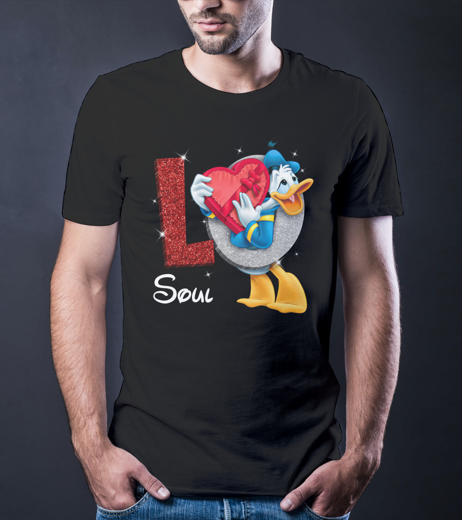 Donald Duck Holding Heart Love Soul T-Shirt