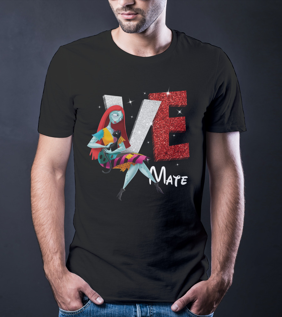 Sally Love Mate Red Black Cat T-Shirt