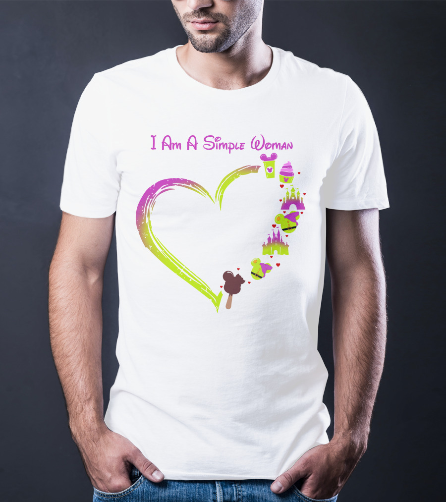 I Am A Simple Woman Castle Coffee Dopey Ice Cream Hearts T-Shirt