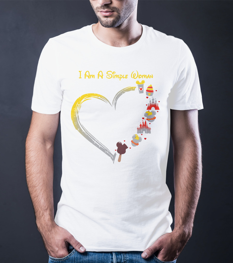 I Am A Simple Woman With Dumbo Ice Cream And Castle Hearts T-Shirt