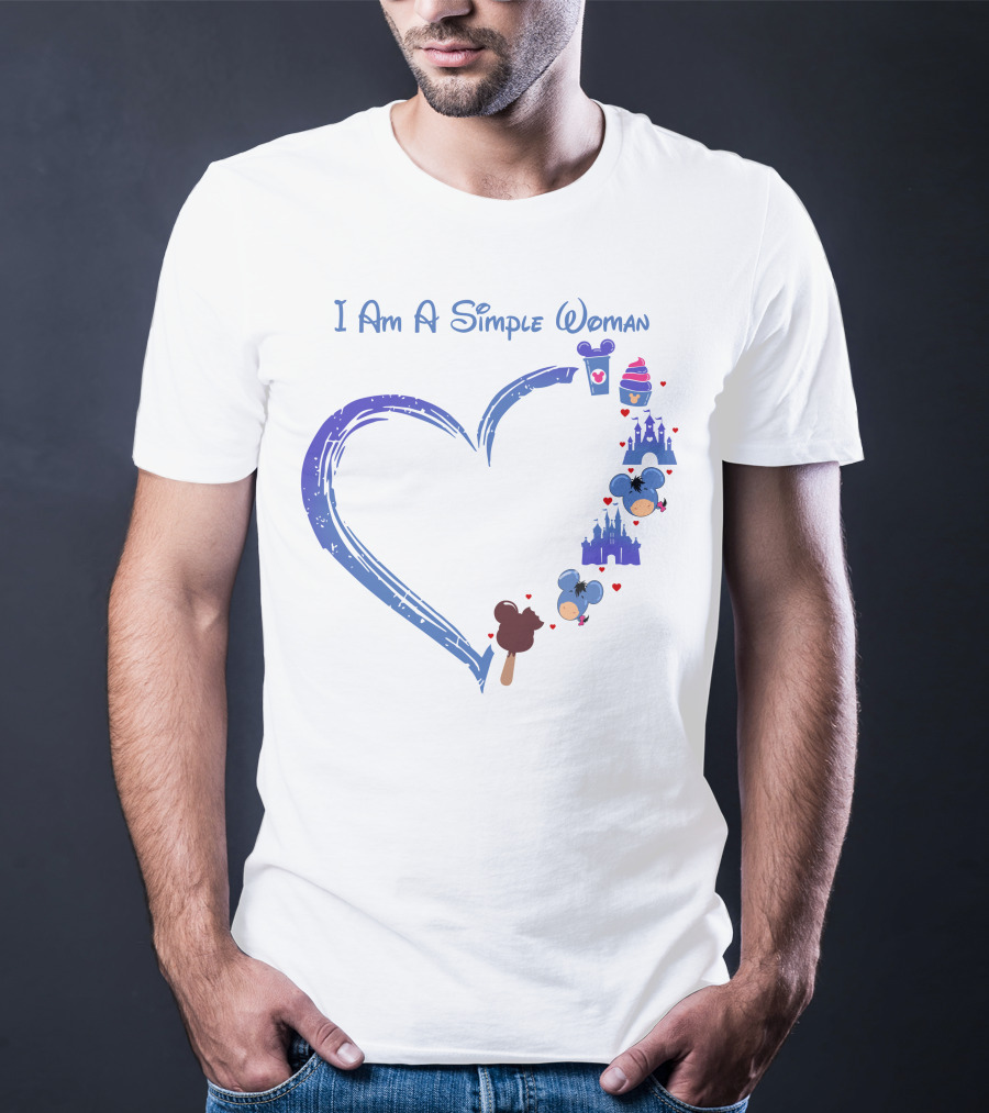 I Am A Simple Woman Mickey Castle Ice Cream Minnie Ears T-Shirt