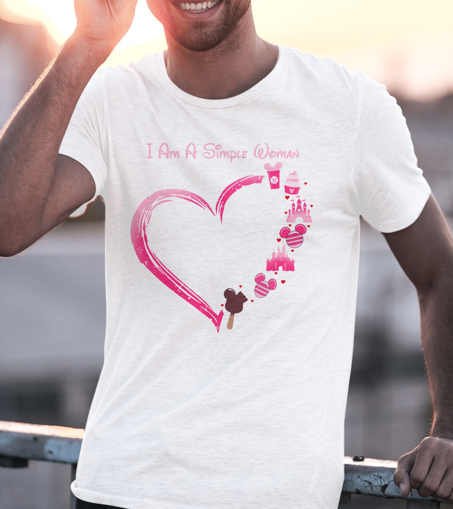 I Am A Simple Woman Heart With Ice Cream And Castle T-Shirt