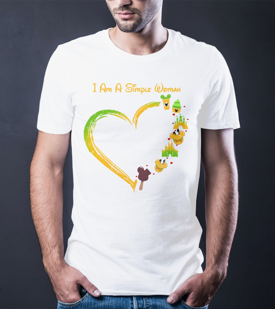 I Am A Simple Woman Heart Mouse Ears Ice Cream Castle T-Shirt