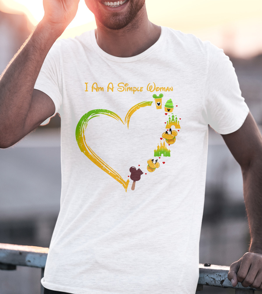 I Am A Simple Woman Heart Mouse Ears Ice Cream Castle T-Shirt