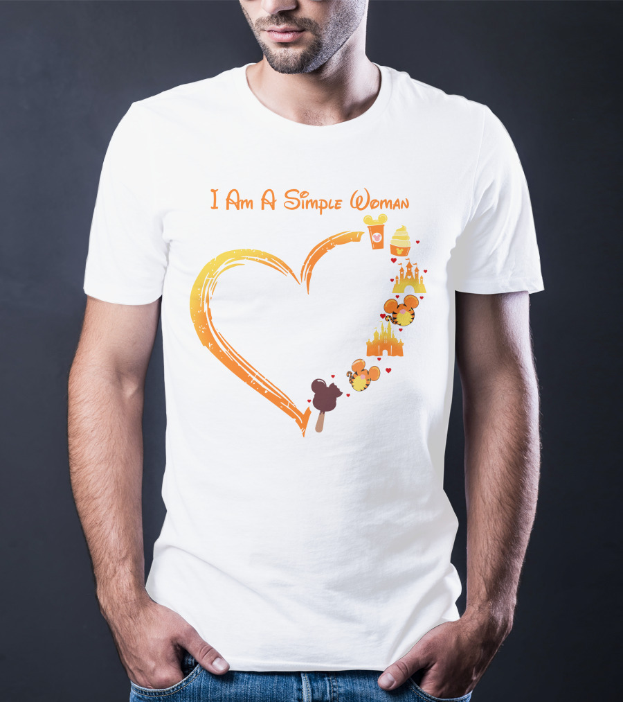 I Am A Simple Woman Mickey Treats Castle Heart T-Shirt