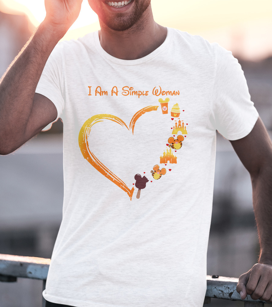 I Am A Simple Woman Mickey Treats Castle Heart T-Shirt