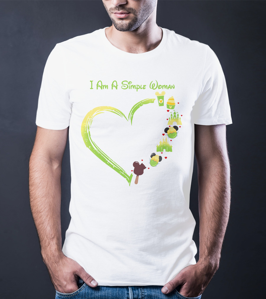 I Am A Simple Woman Tinkerbell Mickey Ears Castle Icons T-Shirt