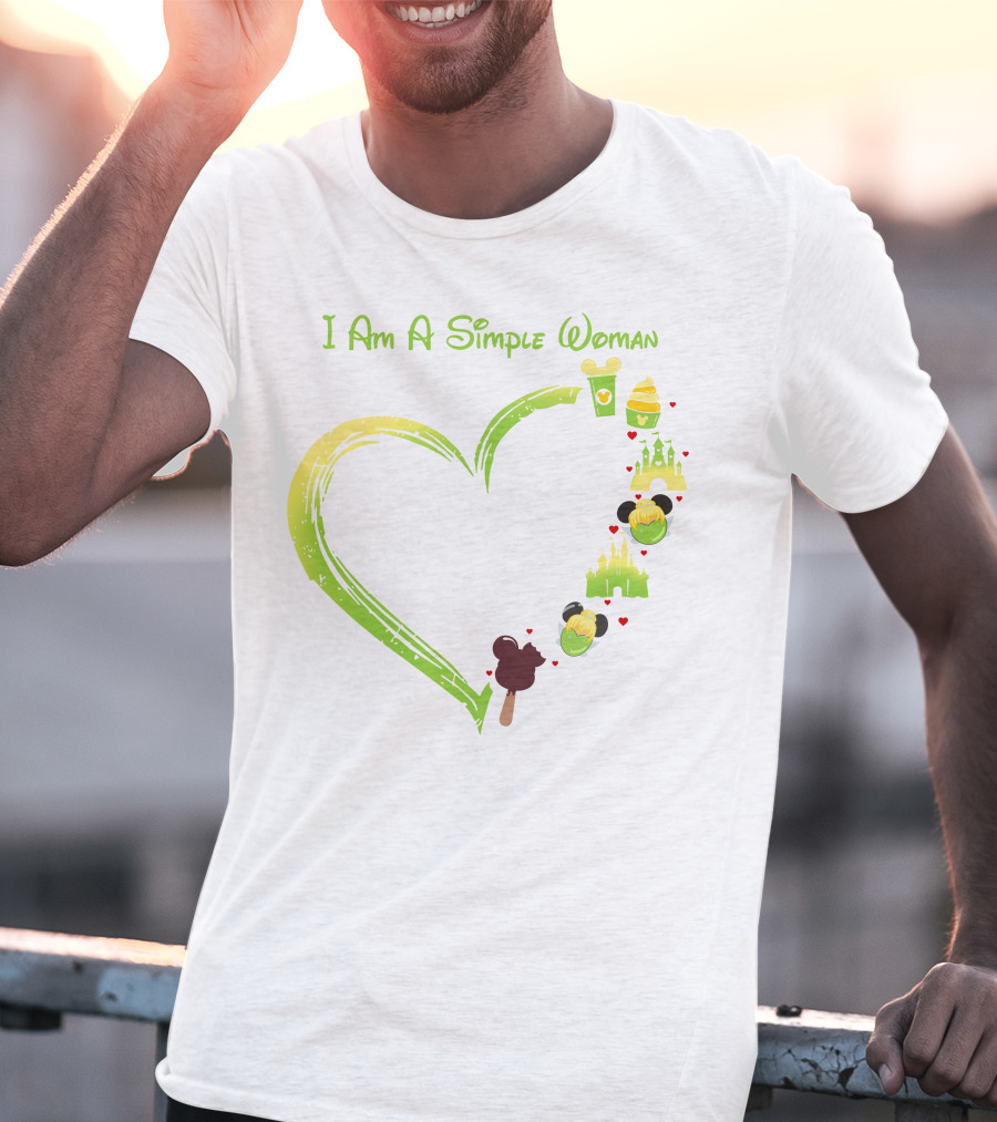 I Am A Simple Woman Tinkerbell Mickey Ears Castle Icons T-Shirt