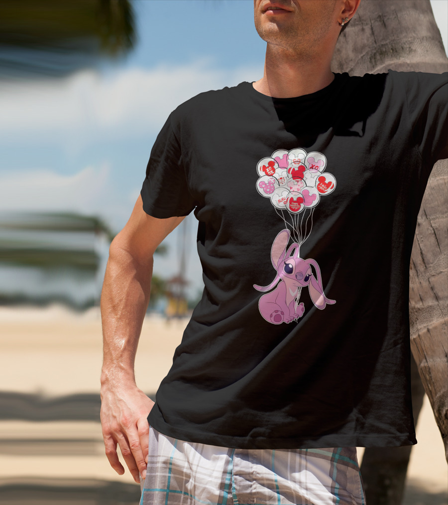 Angel Valentine's Day Balloons And Hearts T-Shirt