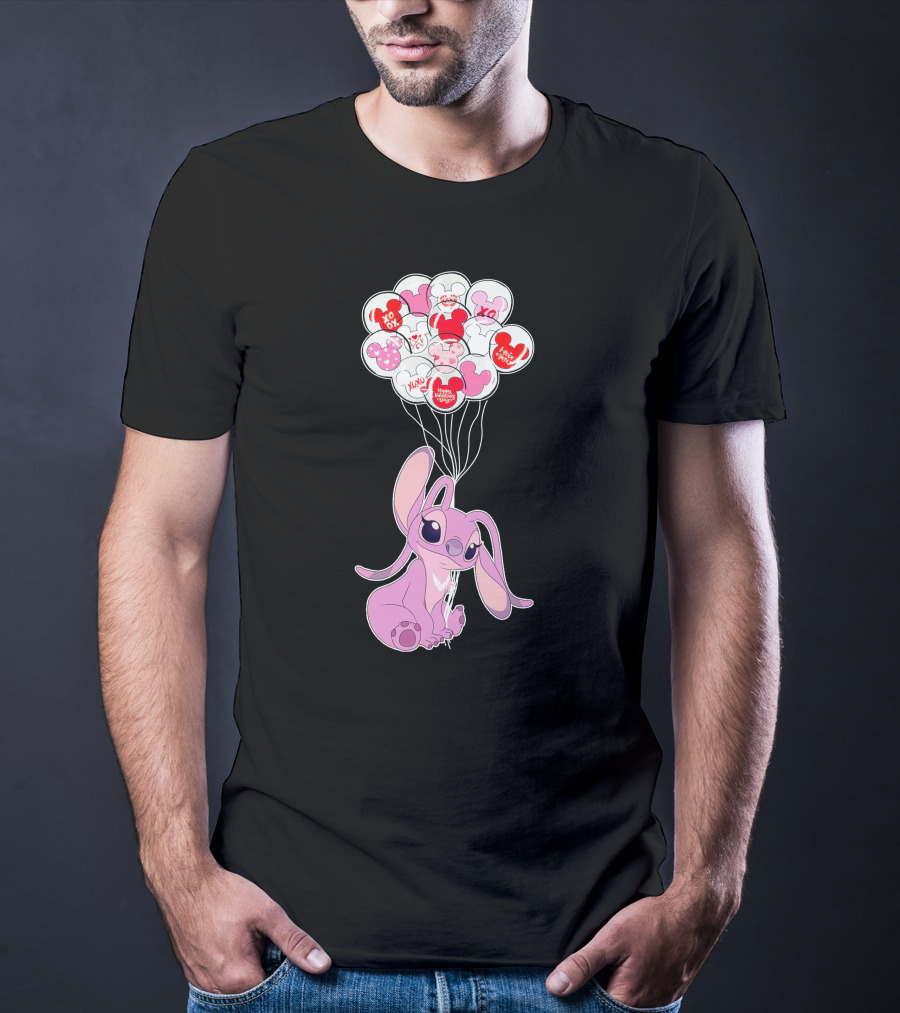 Angel Valentine's Day Balloons And Hearts T-Shirt