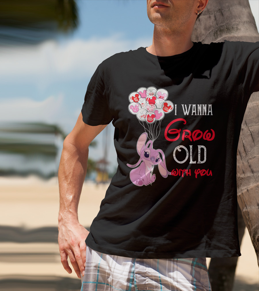 I Wanna Grow Old With You Angel Heart Balloons T-Shirt