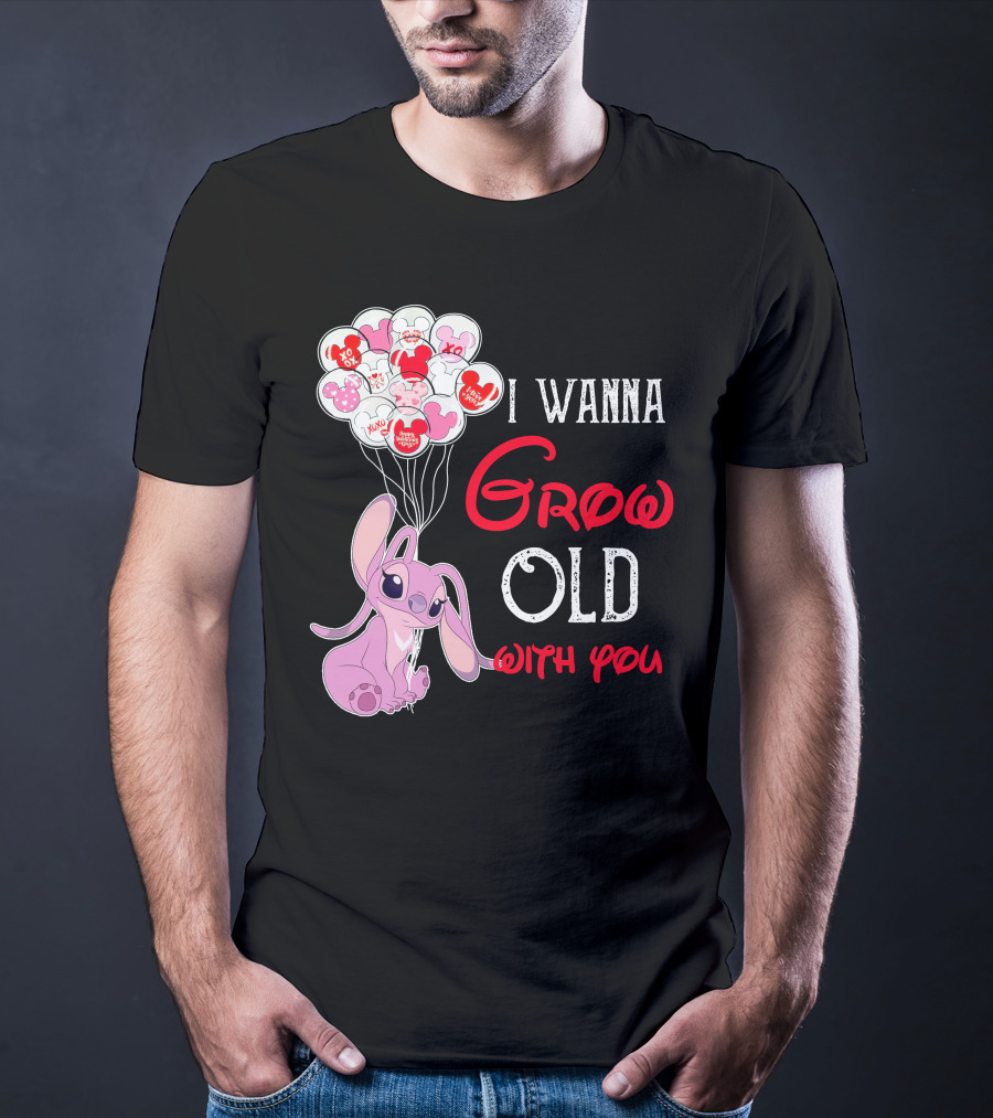 I Wanna Grow Old With You Angel Heart Balloons T-Shirt