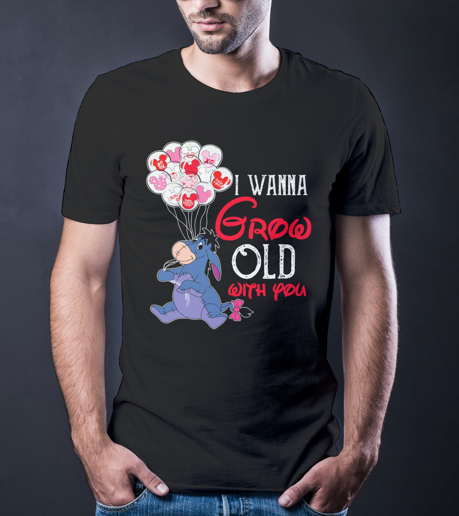Eeyore I Wanna Grow Old With You Balloons T-Shirt