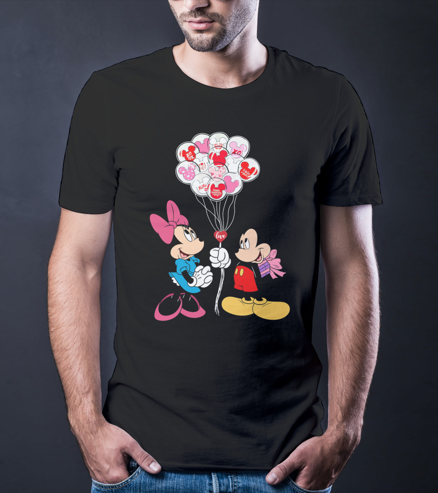 Mickey & Minnie Love Balloons Xo Kiss Me T-Shirt