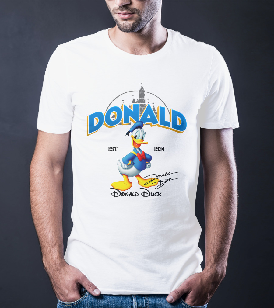 Donald Duck Est 1934 Signature Disney Castle T-Shirt