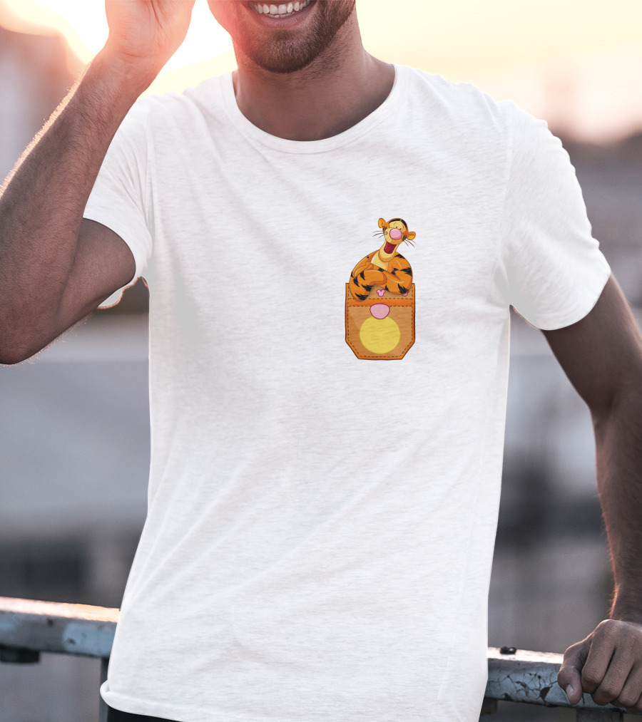 Tigger In Pocket Disney Winnie The Pooh Character T-Shirt