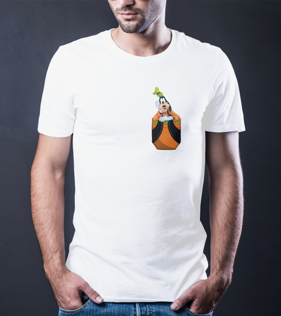 Goofy Disney Character In Pocket Style T-Shirt