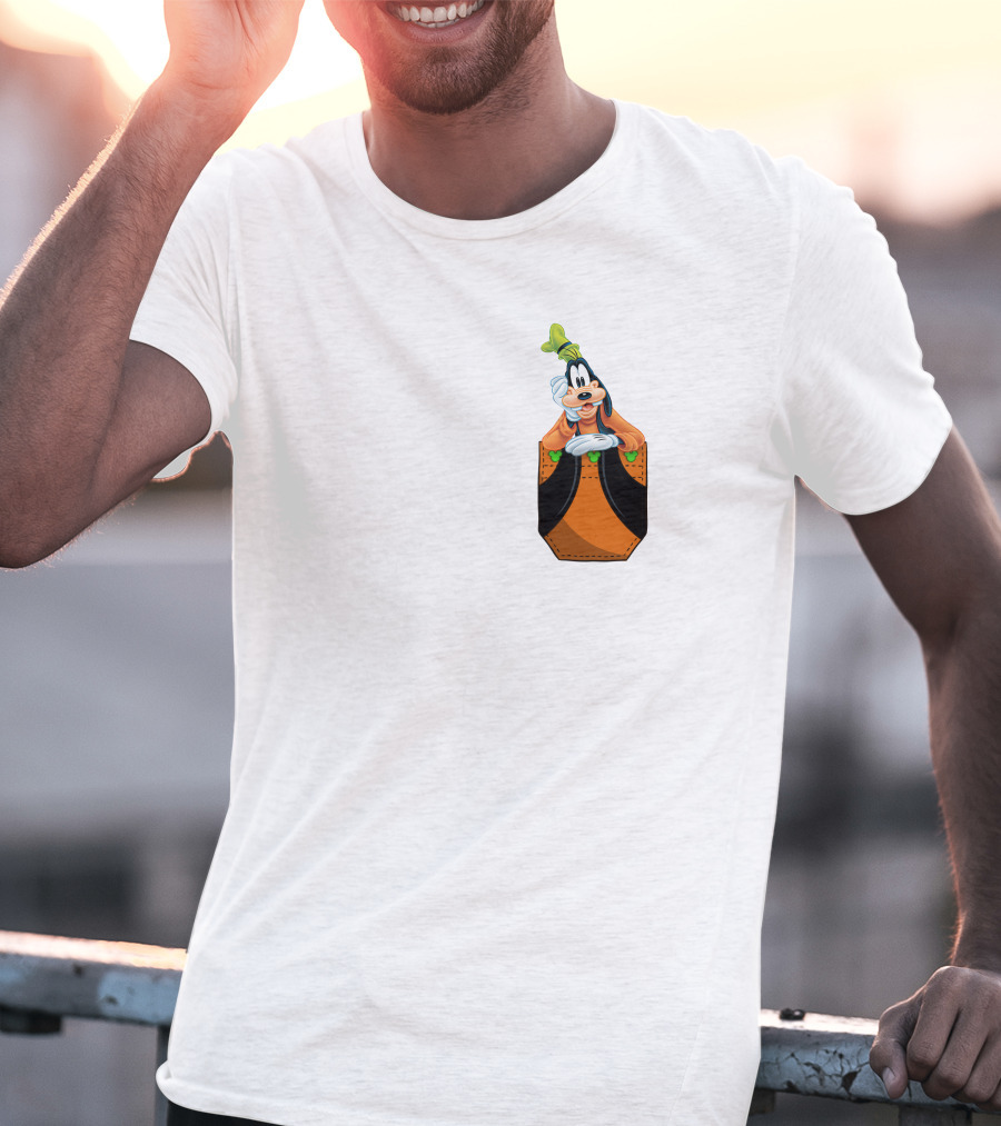 Goofy Disney Character In Pocket Style T-Shirt