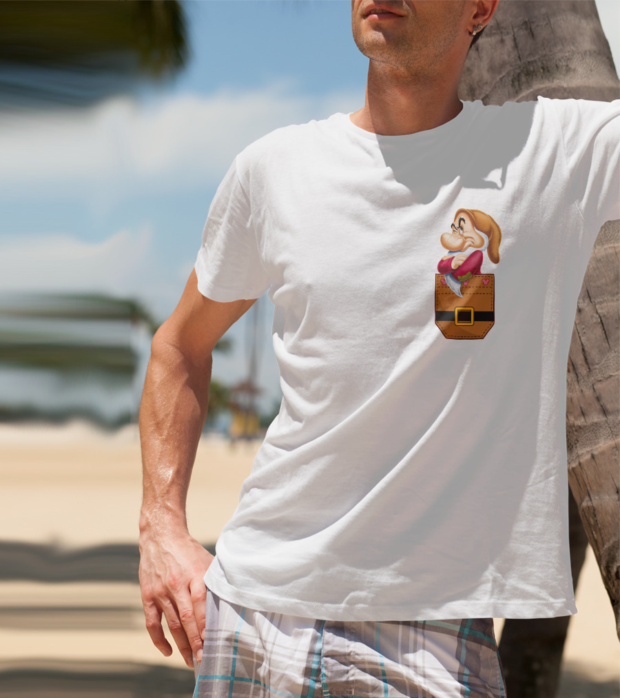 Grumpy Dwarf In Pocket Disney Character T-Shirt
