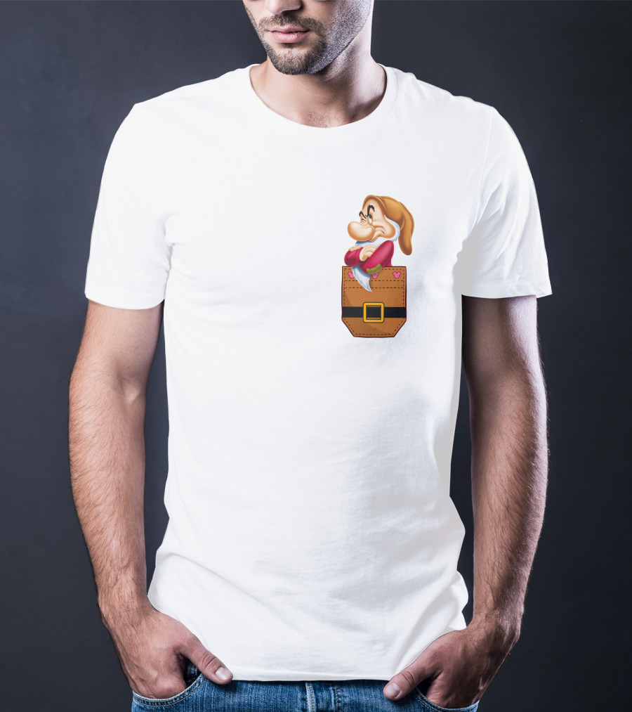 Grumpy Dwarf In Pocket Disney Character T-Shirt