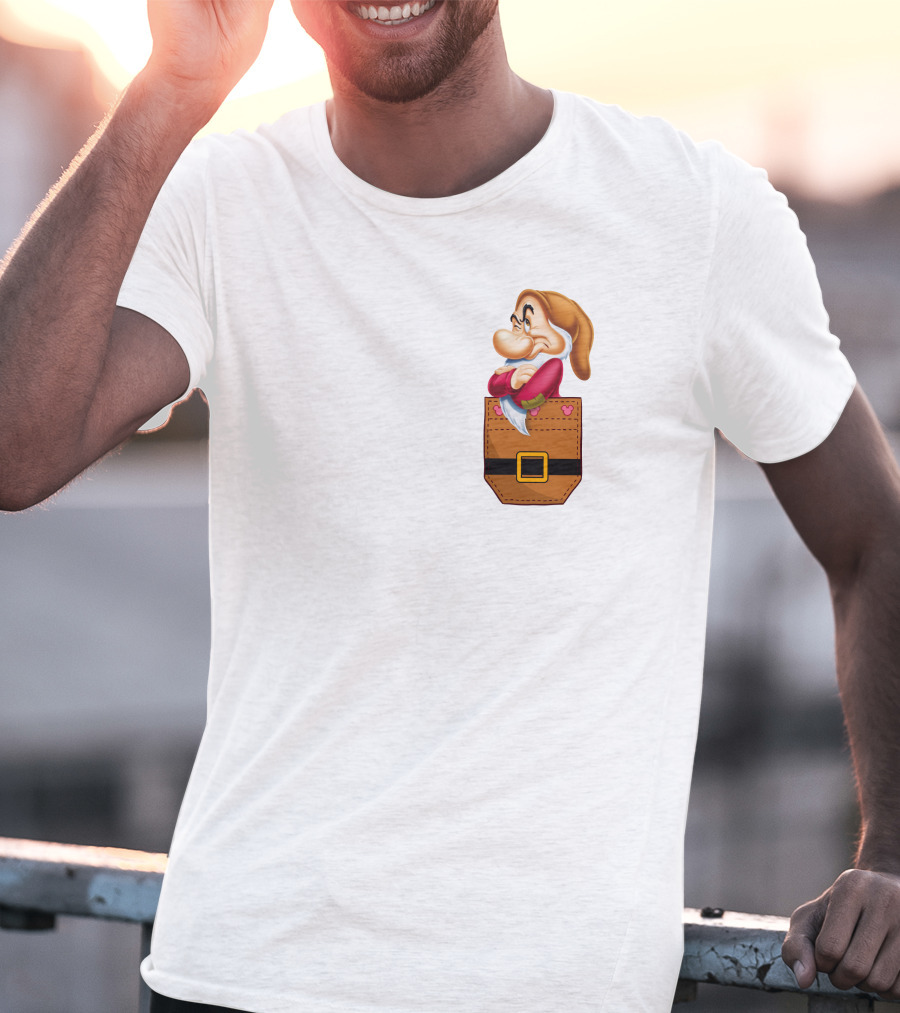Grumpy Dwarf In Pocket Disney Character T-Shirt