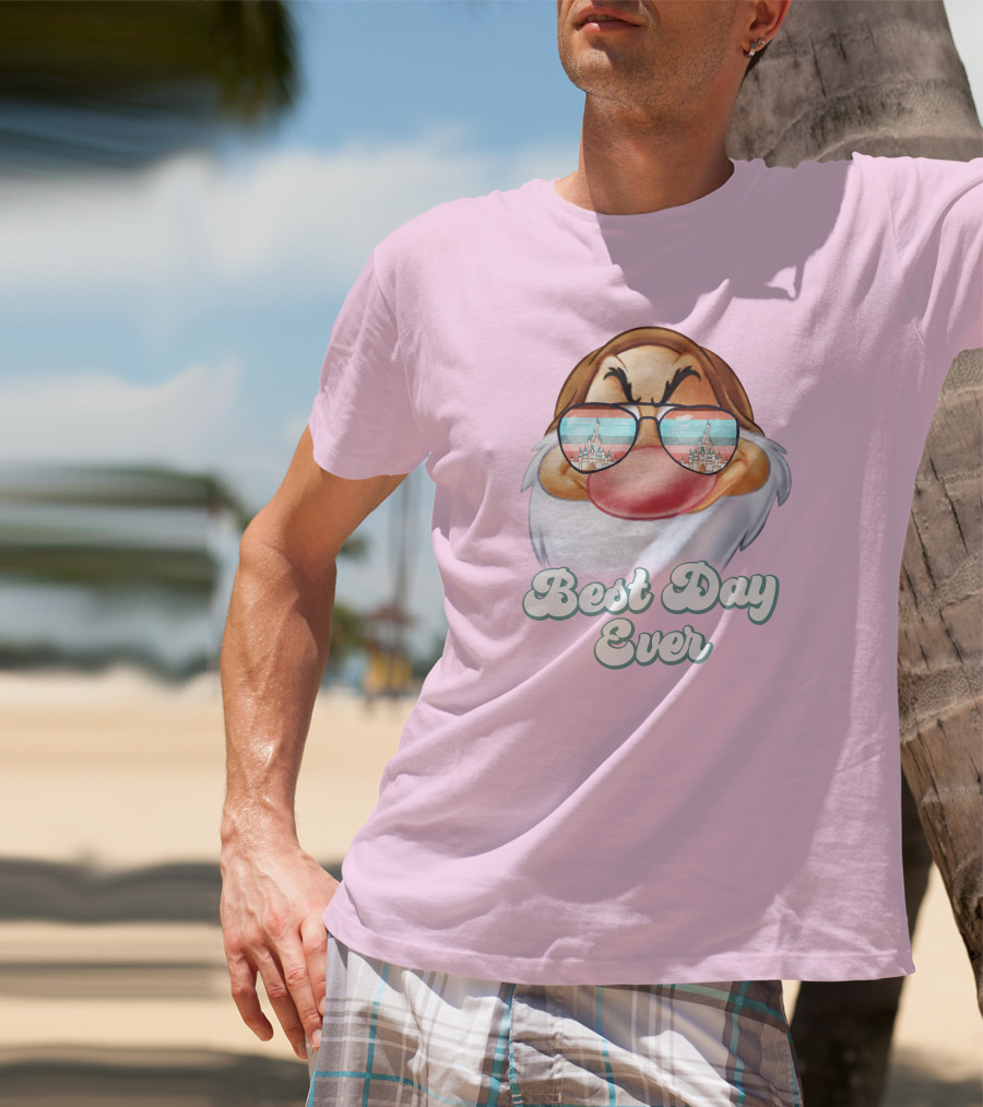 Best Day Ever Grumpy Dwarf Sunglasses Castle Scene T-Shirt