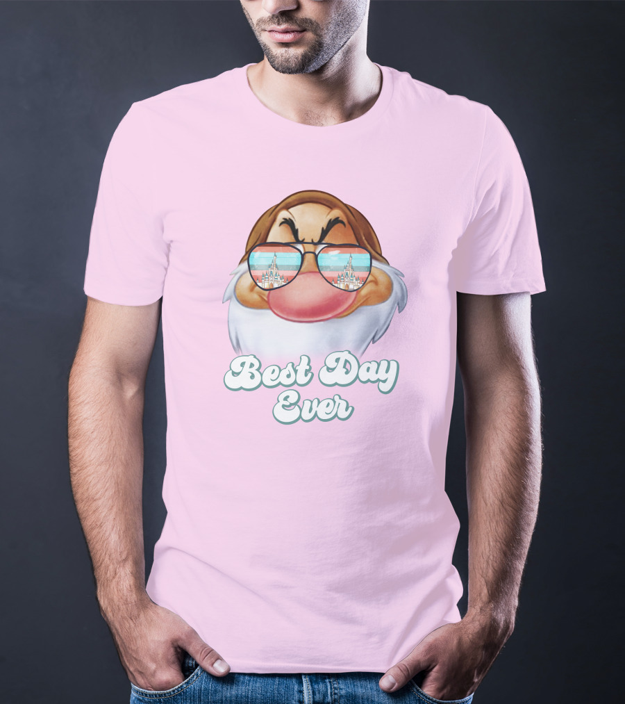 Best Day Ever Grumpy Dwarf Sunglasses Castle Scene T-Shirt