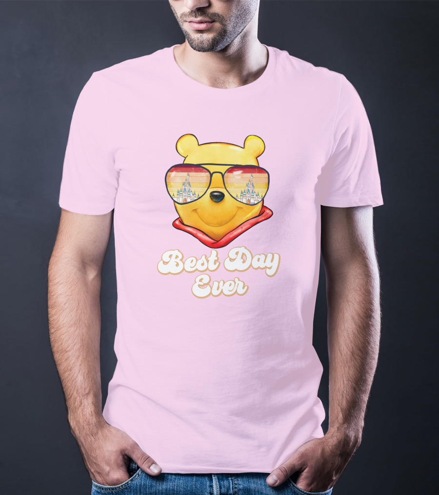 Best Day Ever Pooh Sunglasses Castle T-Shirt