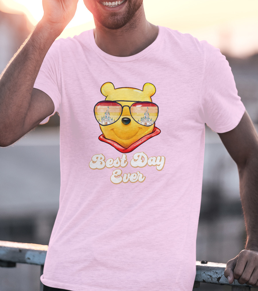Best Day Ever Pooh Sunglasses Castle T-Shirt