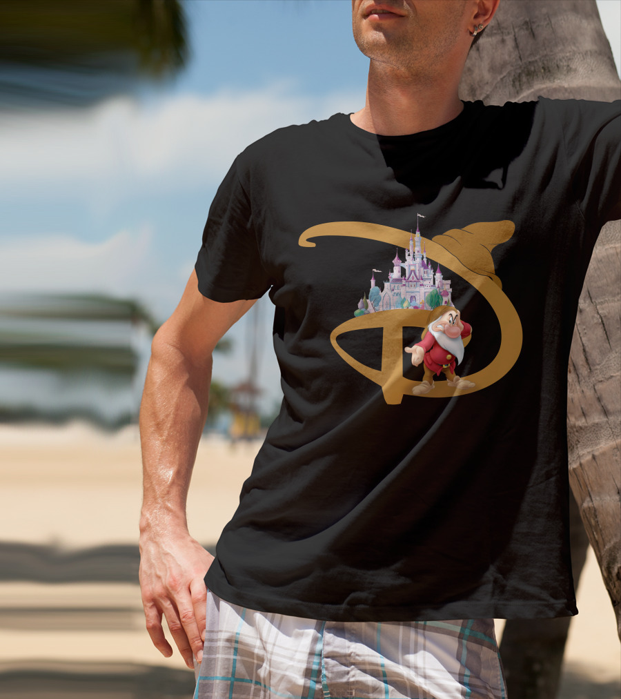 Grumpy With Castle And Character In Fantasy Setting T-Shirt