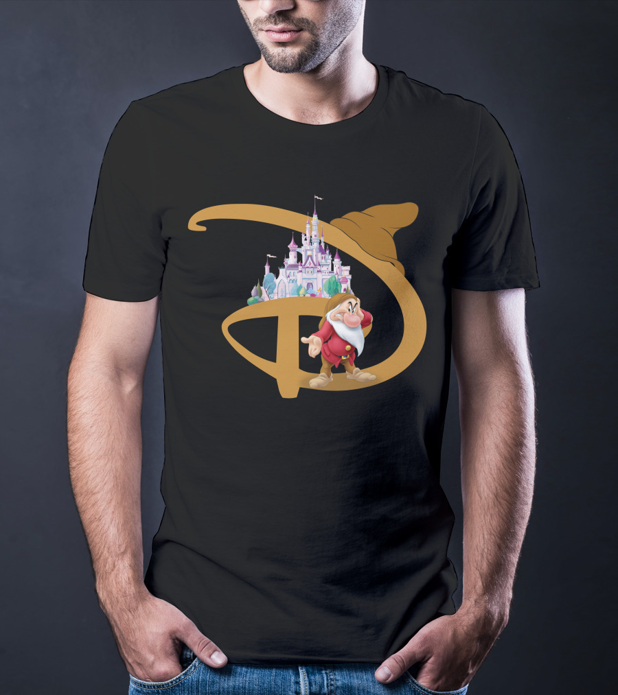Grumpy With Castle And Character In Fantasy Setting T-Shirt