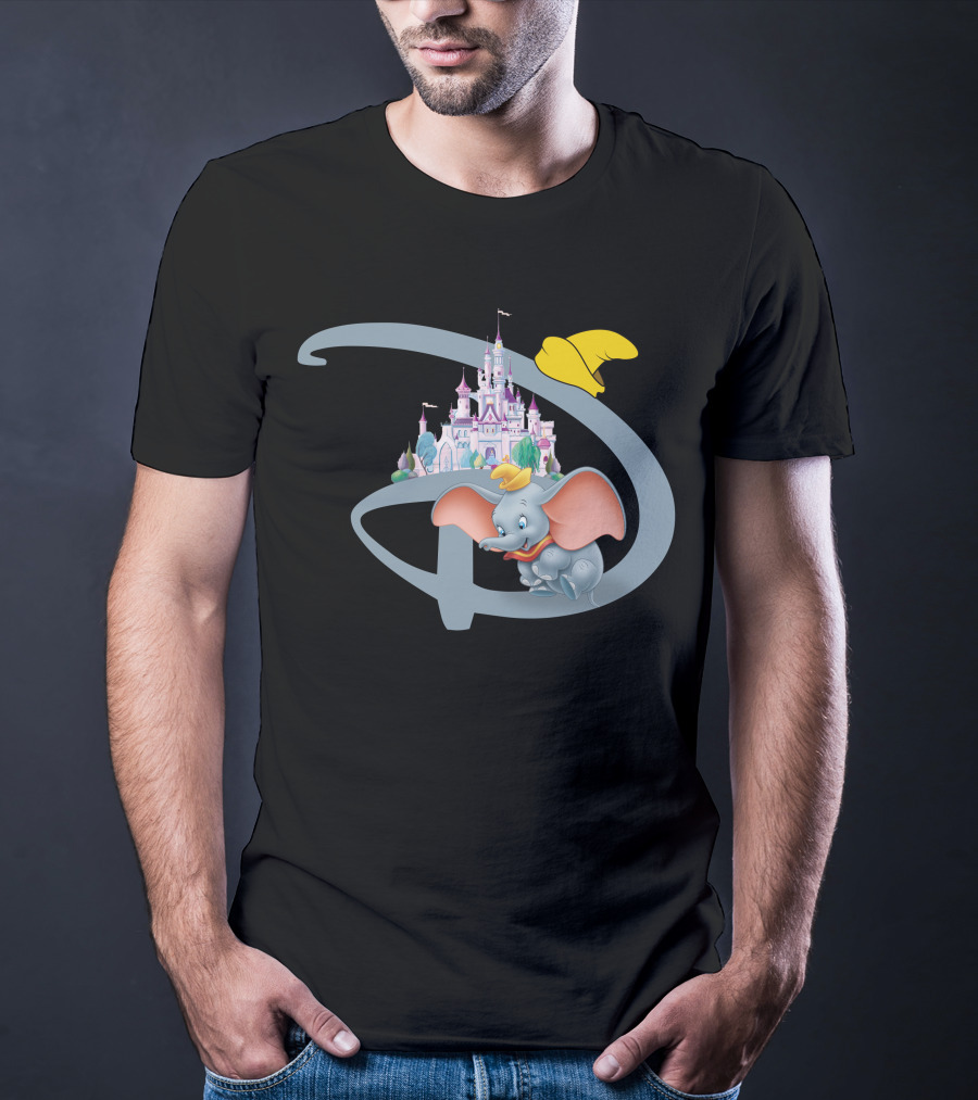 Disney Dumbo Castle With Iconic Hat And Letter D T-Shirt