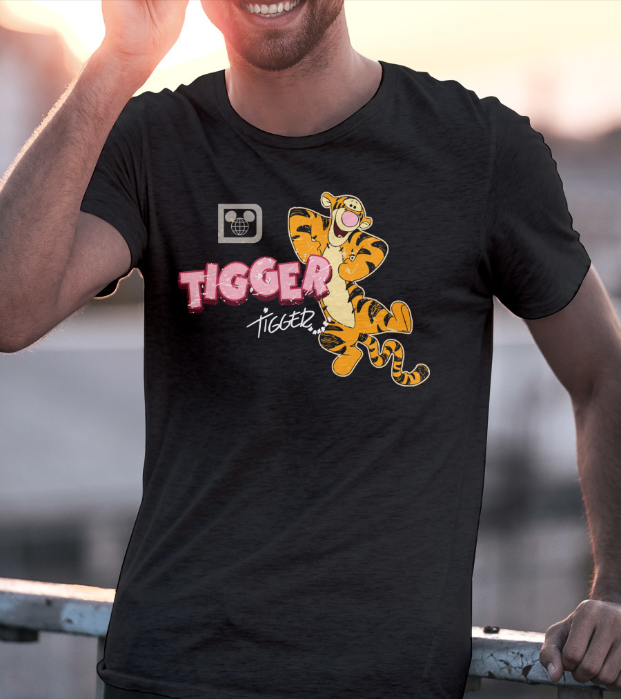 Tigger Disney Character Logo With Illustration And T-Shirt
