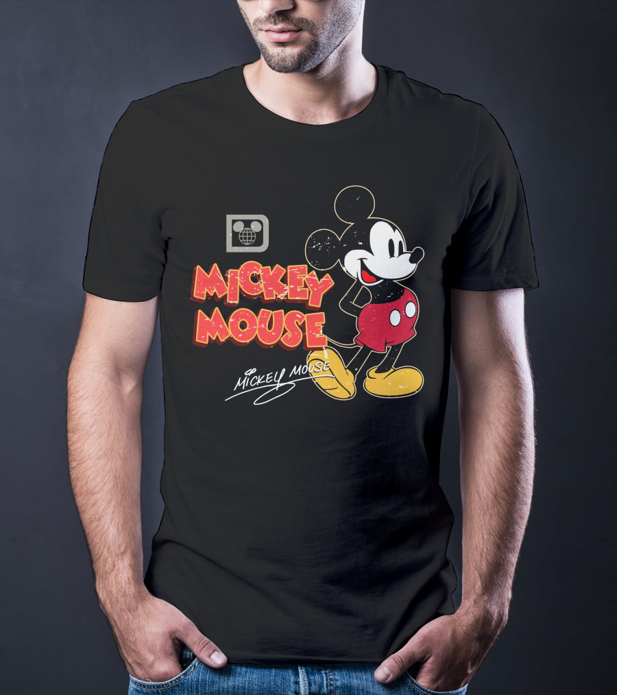 Mickey Mouse Iconic Character Vintage Style Retro Red Shorts T-Shirt