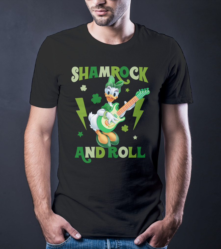Shamrock And Roll Daisy Duck Rocks Out With Green Guitar T-Shirt