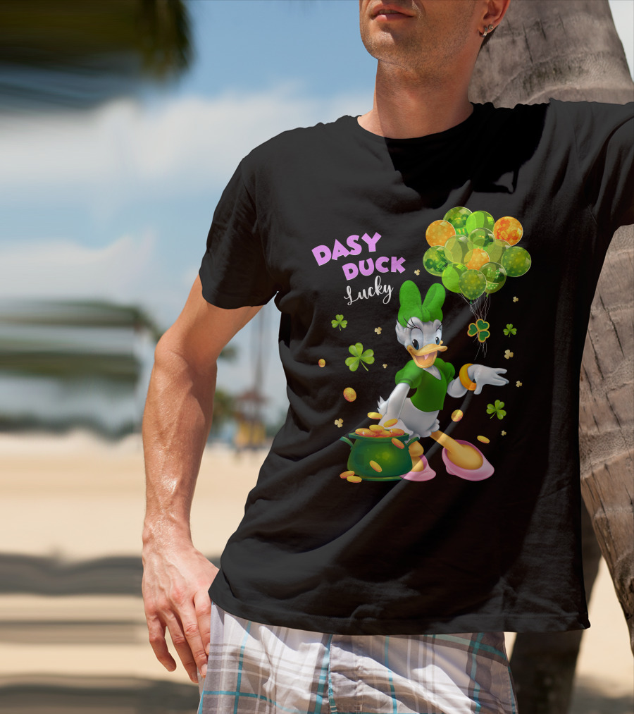 Daisy Duck Lucky St. Patrick's Day Balloons And Shamrocks T-Shirt