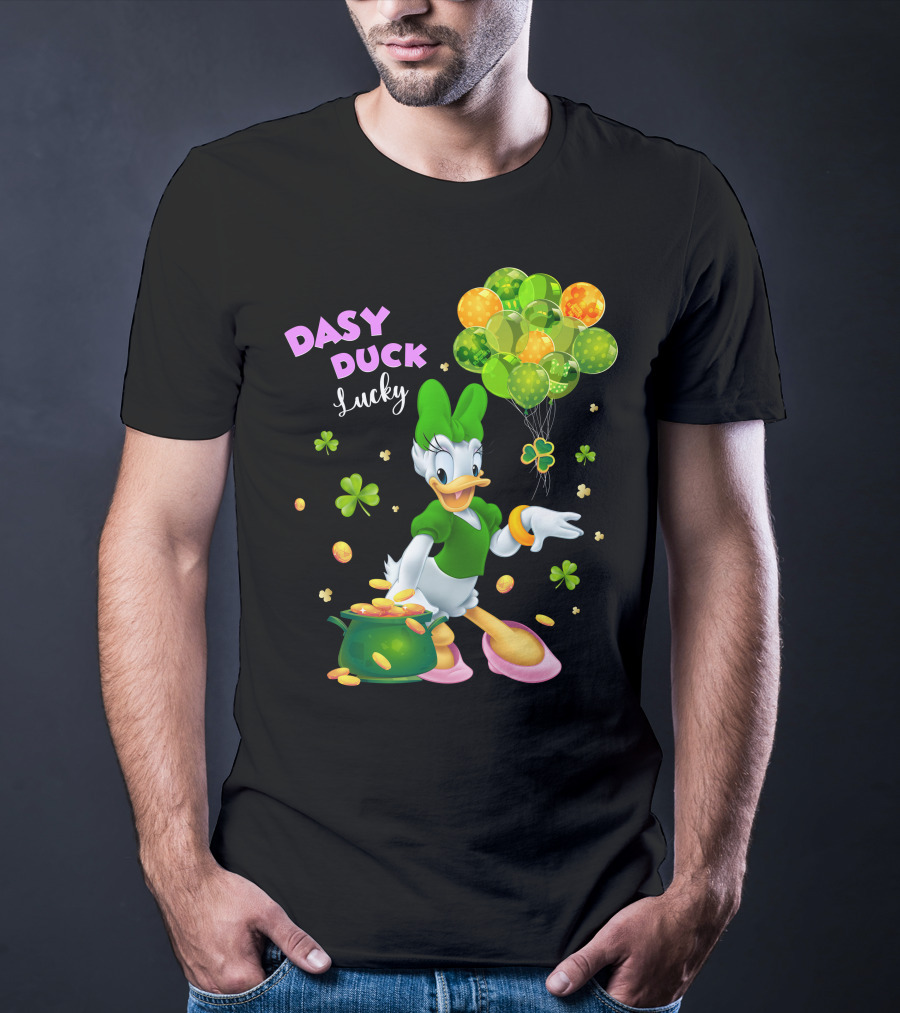 Daisy Duck Lucky St. Patrick's Day Balloons And Shamrocks T-Shirt